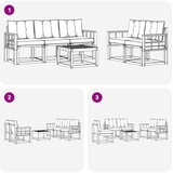  Set vanjskih sofa 6 kom. Prirodna i crna | shoptok.hr