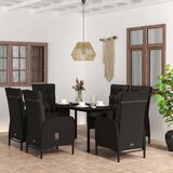  7-dijelni vrtni blagovaonski set s jastucima crni | shoptok.hr