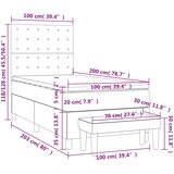 Box spring krevet s madracem tamnosivi 100x200 cm baršunasti | shoptok.hr