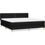  Krevet s oprugama i madracem crni 160x200 cm od tkanine | shoptok.hr
