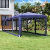 vidaXL Vrtni šotor z 10 mrežastimi stranicami moder 3x12 m HDPE | Shoptok.si