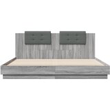  Okvir za krevet s uzglavljem boja hrasta 200x200 cm drveni | shoptok.hr