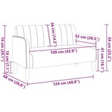  Dvosjed Plavi 109 cm Baršun | shoptok.hr