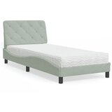  The Living Store Postelja z vzmetnico svetlo siva 80x200 cm žamet - Postelja, (21488862) | Shoptok.si