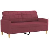  3-dijelni set sofa s jastucima crvena boja vina od tkanine | Eponuda.com