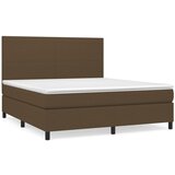 vidaXL Box spring postelja z vzmetnico temno rjava 180x200 cm blago, (20901744) Cene