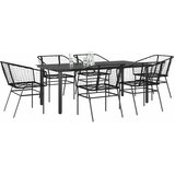  Vrtni blagovaonski set od 7 dijelova, crni poliratan, staklo | Eponuda.com