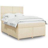  Krevet s oprugama i madracem krem 160x200 cm od tkanine | shoptok.hr