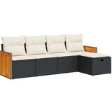 Maison Chic Seti vrtnega pohištva - Vrtna garnitura - Vrtni pohištvo set 5-delna z blazinami črn poli ratan, (21816907) | Shoptok.si