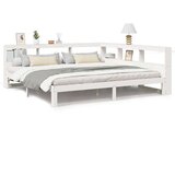  Knjižna postelja brez vzmetnice bela 180x200 cm trdna borovina | Shoptok.si