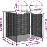  Kavez za kokoši s krovom antracit 103x98x90 cm pocinčani čelik | shoptok.hr