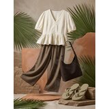 Sinsay Wide leg hlače s viskozom i dodatkom lana | shoptok.hr