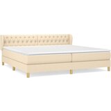  Krevet s oprugama i madracem krem 200 x 200 cm od tkanine | shoptok.hr