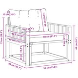  Set vanjskih sofa Čvrsto drvo akacije i Textilene Bijela i krem | shoptok.hr