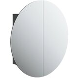 Maison Chic Kopalniška omarica - Kopalniški kabinet z okroglim ogledalom LED Črna 54x54x17,5 cm, (21794800) | Shoptok.si