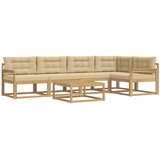  Set vanjskih sofa 6 kom. Bijela i bež Poliester | shoptok.hr