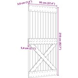  Vrata NARVIK 95 x 210 cm Čvrsta borovina (neobrađena) Prirodna | shoptok.hr
