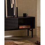 Kave Home Črna TV omarica v hrastovem dekorju 200x57x35 cm Lenon – | Shoptok.si