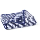 Belo-modra frotirna brisača iz mešanice bambusa 70x140 cm Nuance –