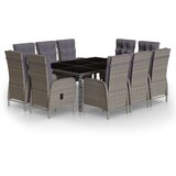  11-dijelni vrtni blagovaonski set od poliratana sivi | shoptok.hr