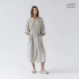 Linen Tales Bež platneni kućni ogrtač veličine S/M Summer -