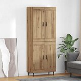 vidaXL Visok predalnik 2 pcs Umetni hrast Inženirski les in steklo | Shoptok.si