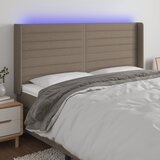  LED uzglavlje smeđesivo 203 x 16 x 118/128 cm od tkanine | shoptok.hr