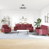  4-dijelni set sofa s tabureom i jastucima boja vina tkanina | shoptok.hr