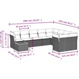  10-dijelni set vrtnih sofa od poliratana s jastucima sivi | shoptok.hr