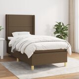 vidaXL Box spring postelja z vzmetnico temno rjava 90x200 cm blago Cene