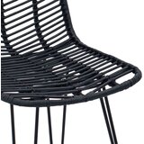  Barski stol 2 pcs Črna 44,5 x 53 x 111 cm Ratan in železo, (5000092565) | Shoptok.si