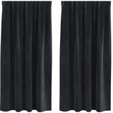  Zavjese za zamračivanje 2 pcs Crna 140 x 175 cm Baršun | shoptok.hr