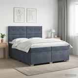  Boxspring krevet s madracem Tamnosiva 200 x 200 cm Baršun | shoptok.hr