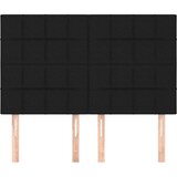 Posteljno vzglavje 4 kosa črn 72x5x78/88 cm blago, (20935930) | Shoptok.si
