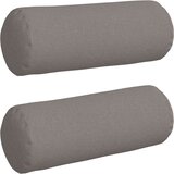 vidaXL valjkasti jastučići 2 pcs sivo-smeđa Ø 25 x 70 cm tkanina | shoptok.hr