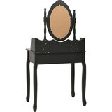 vidaXL Mizica za ličenje s stolčkom črna 75x69x140 cm les pavlovnije | Shoptok.si