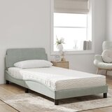  Krevet s madracem Dover svjetlosivi 100x200 cm baršunasti | shoptok.hr