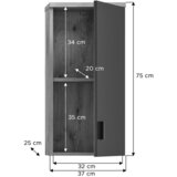 MID.YOU Viseča Omara Grado, Barva Hrasta, Siva | Shoptok.si