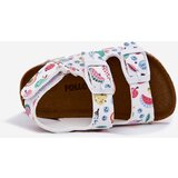 Boto Children's sandals on cork sole with buckles fruits white Thessa | ePonuda.com