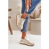 Kesi Sneakers Women's sports shoes lace-up platform beige Mialunae | ePonuda.com