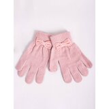 Yoclub Kids's Girls' Five-Finger Gloves With Bow RED-0010G-AA5B-002 Cene'.'
