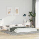 vidaXL Konstrukcija postelje Bela 160 x 220 cm les | Shoptok.si