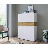 Livetastic VISOKA KOMODA, bela, hrast artisan | Shoptok.si