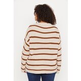 Trendyol Curve Stone Striped Relax Pattern Off Shoulder Knitwear Sweater | Eponuda.ba