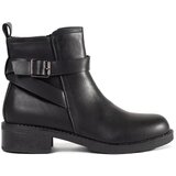 Shelvt Black low-heeled ankle boots decorated with stripes | shoptok.hr
