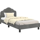 Krevet za djecu s uzglavljem Tamnosiva 90 x 190 cm Baršun | shoptok.hr