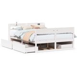 vidaXL Posteljni okvir brez vzmetnice bel 120x200 cm trdna borovina | Shoptok.si