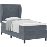 vidaXL Postelja s vzmetnico Temno siva 80x200 cm Žamet | Shoptok.si