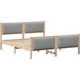  Okvir kreveta s uzglavljem Smeđa i svijetlo siva 150 x 200 cm | shoptok.hr