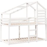  Krevet na kat s krovom bijeli 90 x 190 cm od masivne borovine | shoptok.hr